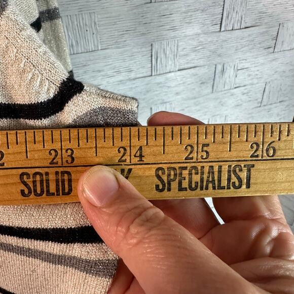 Worthington light rate striped sweater swoop gold silver black plus size - Picture 7 of 8